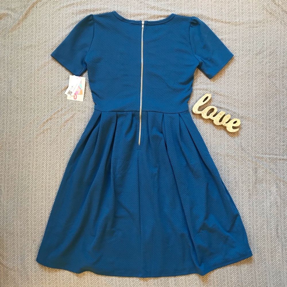 NWT LulaRoe Blue Short Sleeve A-Line Dress - Picture 2 of 4